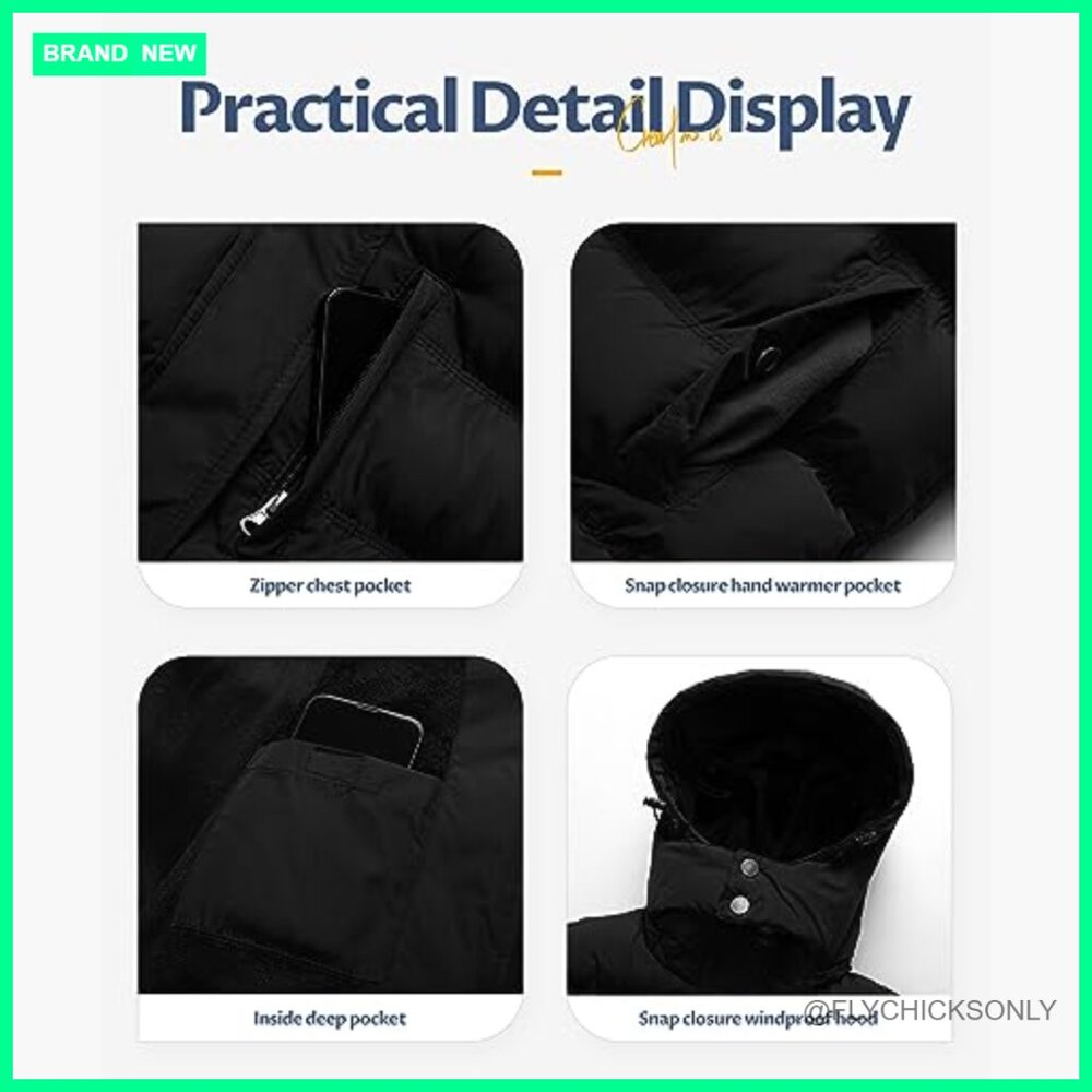 Waterproof Puffer Ski Jacket with Detachable Hood… - image 6